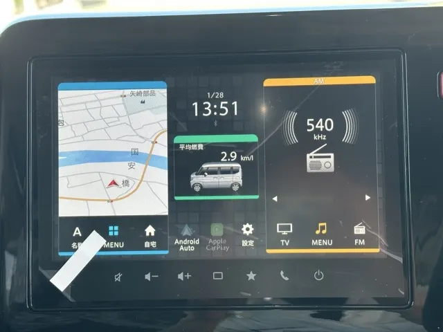 スペーシア(スズキ)ハイブリッドXS 全方位ナビ届出済未使用車 18